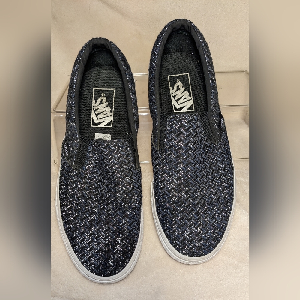 Vans Off‎ the Wall Sparkly blue and silver
